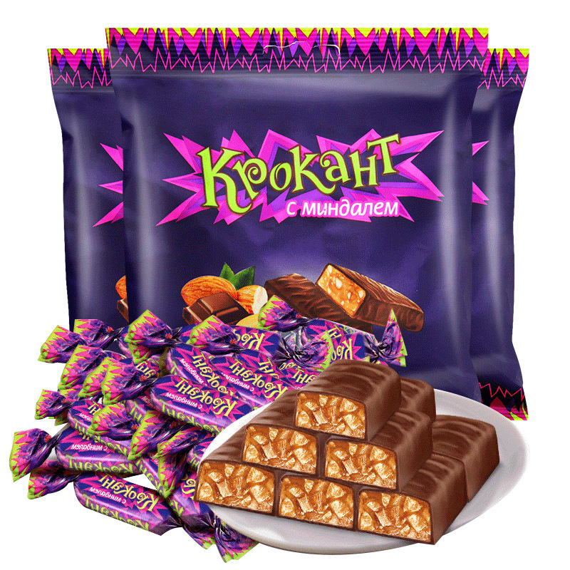 俄罗斯原装正品进口kdv紫皮糖kpokaht夹心巧克力糖果零食喜糖