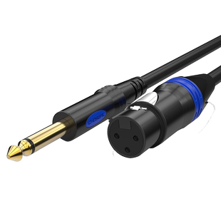 Choseal/秋叶原 6.5转卡侬公母话筒线麦克风线大二芯调音台连接线