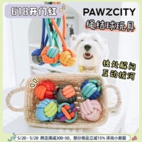 PAWZCITY握爪冰淇淋咬咬球狗狗绳结球训练巡回球成幼犬互动狗玩具