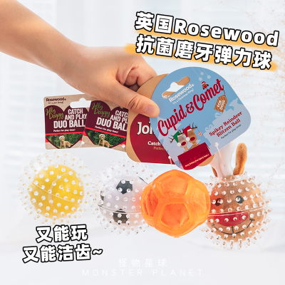 Rosewood宠物狗狗弹力球清洁口腔