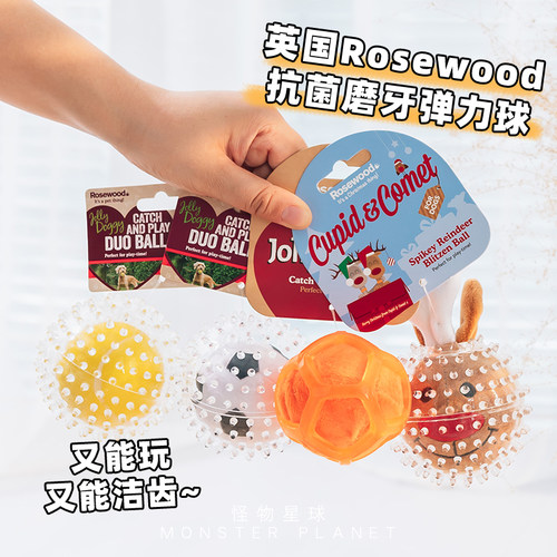 Rosewood宠物狗狗弹力球清洁口腔