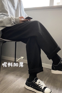 XZ616 秋冬宽松百搭加厚毛呢面料九分裤 TY038 P50 控68长裤图片