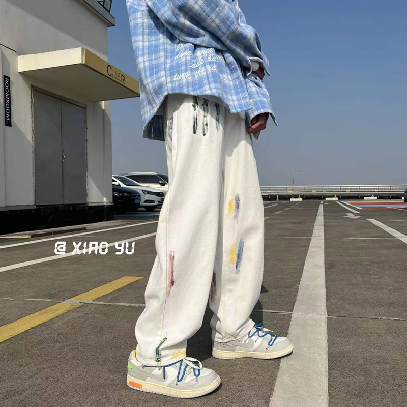 春季新款宽松百搭泼墨牛仔裤TY1112P55控68,男装牛仔裤,星座512A（原616）