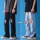 夏季破洞排扣开叉牛仔裤XZ616-TY133P55控68，男装牛仔裤，星座512A（原616）