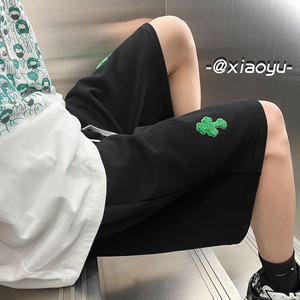 XZ616 新款百搭克罗心植绒短裤休闲五分裤  TY343 P45控55图片