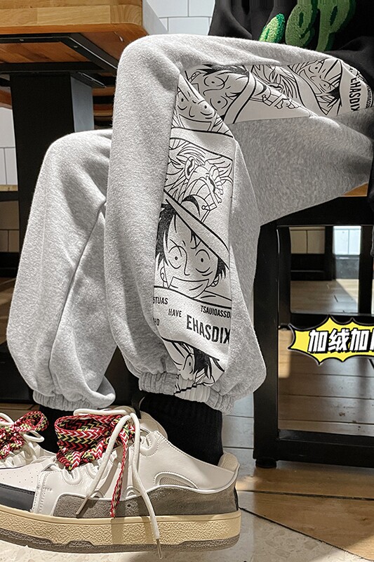 冬季新款卡通印花加绒加厚休闲裤卫裤TY241P55控68,男装休闲裤,星座512A（原616）
