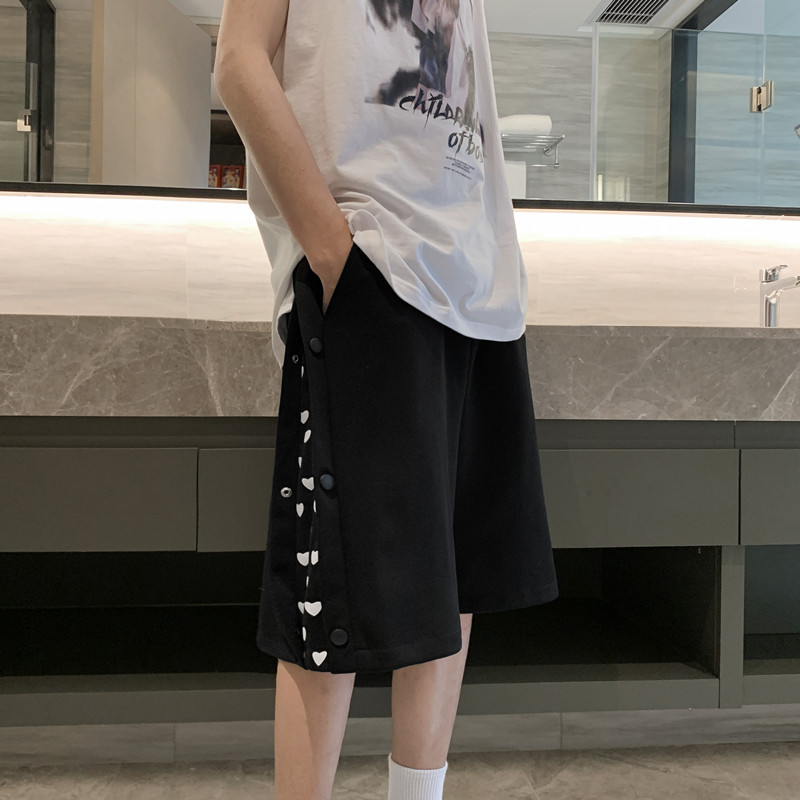 夏季宽松帅气百搭爱心排扣五分裤休闲短裤616-TY121P45控58,男装休闲裤,星座512A（原616）