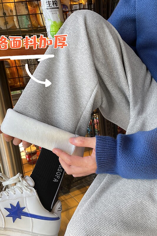 冬季新款华夫格贴标加绒加厚保暖卫裤休闲裤XZ616-TY248P55控68,男装休闲裤,星座512A（原616）