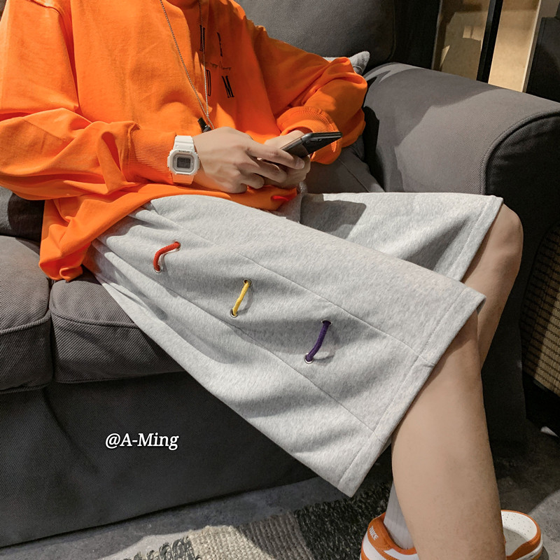 夏季宽松潮流ins宽松百搭彩绳五分卫裤休闲短裤TY118P30控39,男装休闲裤,星座512A（原616）