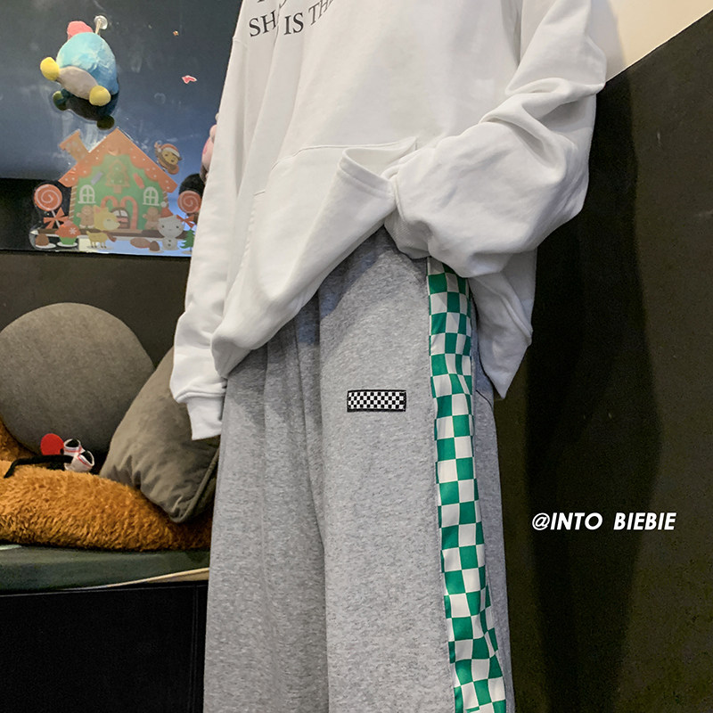 2024春季新款棋盘格拼接卫裤TY234P45控58,男装休闲裤,星座512A（原616）
