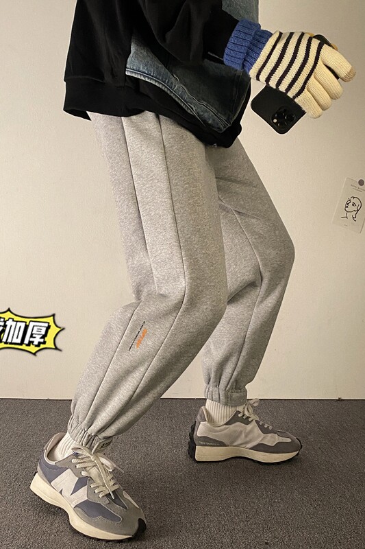 港风新款百搭笑脸魔术贴加绒卫裤TY046P55控68,男装休闲裤,星座512A（原616）