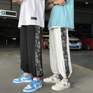 夏季冰丝腰果花休闲裤九分裤 TY119 P45 控58图片
