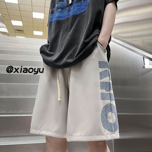 XZ616 新款宽松百搭大字母印花冰丝裤休闲五分裤 TY352 P35控48图片