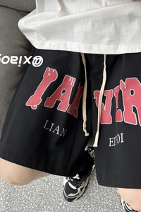 XZ616 夏季新款宽松百搭大字母印花休闲五分裤短裤 TY356 P45控55图片