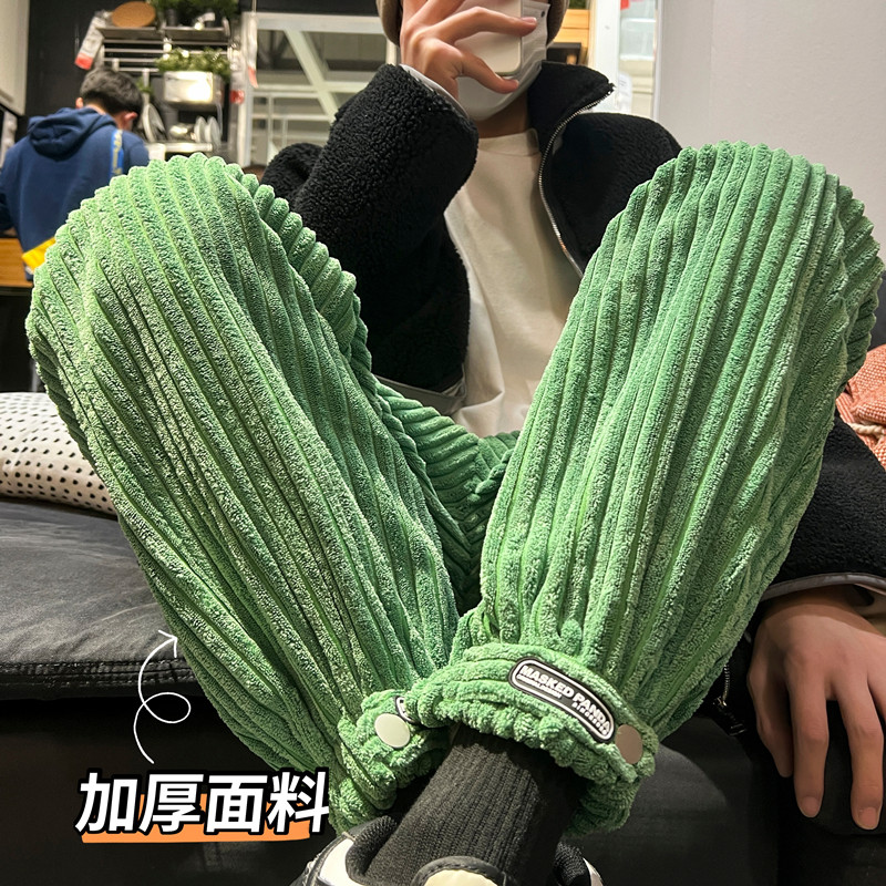 冬季新款粗条灯芯绒魔术贴加绒加厚宽松休闲裤TY251P65控78,男装休闲裤,星座512A（原616）