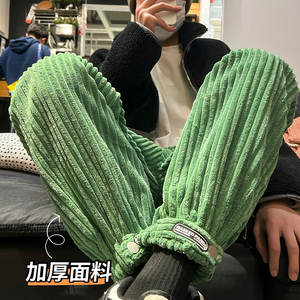 冬季新款粗条灯芯绒魔术贴加绒加厚宽松休闲裤 TY251 P65控78图片