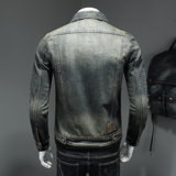 秋天730/H4000/P195高品质牛仔衣复古色拉链牛仔服，男装工装外套，钱塘730-1
