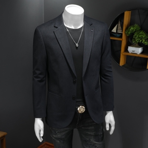 XZ88123/P185羊毛混纺西服外套男商务休闲单西上衣字母暗纹帅气