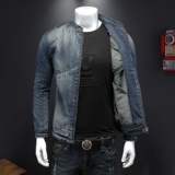 QT5027/H06369/P215机车款品质牛仔上衣男拉链，男装夹克，钱塘730-1