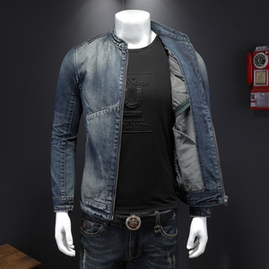 QT5027/H06369/P215 机车款品质牛仔上衣男拉链图片