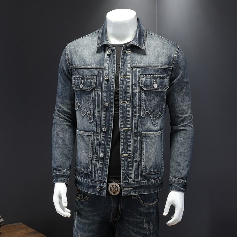 730/H06985/P205 高品质牛仔外套 男 复古简约重磅牛仔衣男p图片