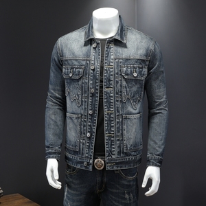 730/H06985/P205 高品质牛仔外套 男 复古简约重磅牛仔衣男p图片