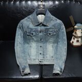 730/JK06603/145秋季新款牛仔外套男士简约牛仔衣潮流，男装工装外套，钱塘730-1