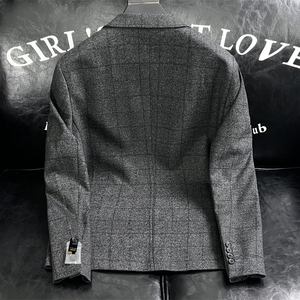 XZ88132/P175新羊毛混纺西服外套男商务休闲单西上衣格子暗纹图片