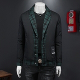 新风格冬季新款呢料拼接青果领羽绒服男士修身730/T88023/P280，男装羽绒服，钱塘730-1
