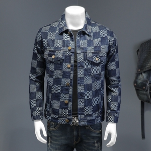 QT5027/DV9096/P145 棋盘格牛仔外套 主推,男装工装外套,钱塘730-1