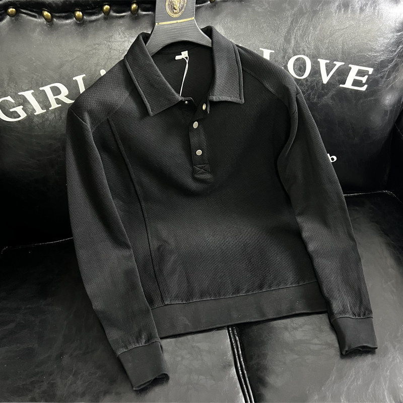 秋新翻领三粒扣套头卫衣男军绿色卫衣宽松版D55003/P125沙发,男装卫衣,钱塘730-1