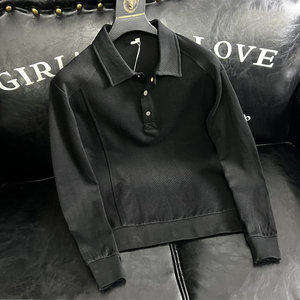 秋新翻领三粒扣套头卫衣男军绿色卫衣宽松版 D55003/P125沙发图片