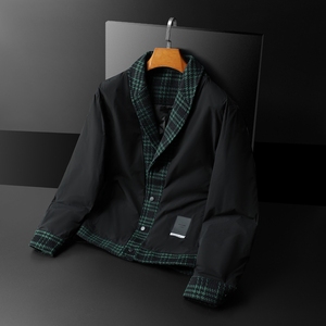 1新风格冬季呢料拼接青果领羽绒服男士修身Y88023/P280 大货图片