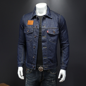 730/D9914/P145深蓝色简约牛仔外套男品质好常年备货