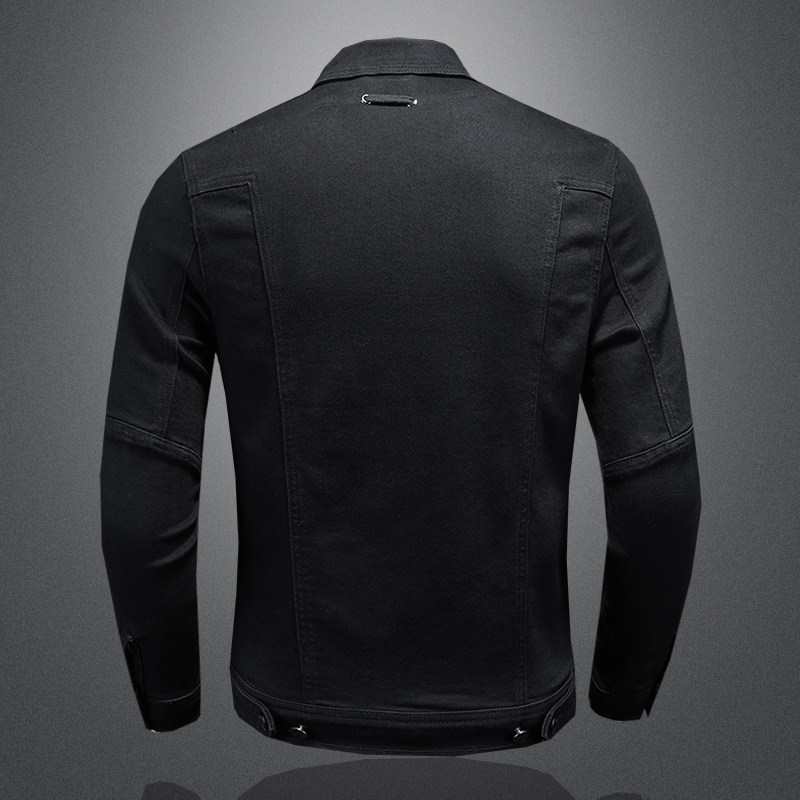 黑金拉链牛仔机车服多拉链QT5027/0886/P205,男装夹克,钱塘730-1