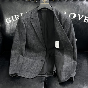 XZ88132/P175新羊毛混纺西服外套男商务休闲单西上衣格子暗纹图片