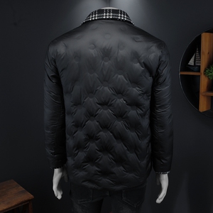 冬季新款呢料拼接假两件羽绒服男士修身质量好730/T88027/P280图片