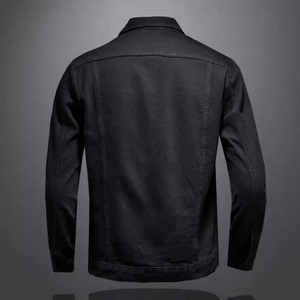 730/X1304/P105 黑色按扣多口袋纯色牛仔外套夹克男士 牛仔衣潮图片