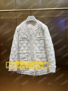 刺绣格子羽绒服外套 10A欧时力 专柜正品 2023冬季 现货 1TY433533F