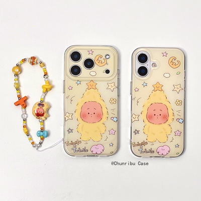 春日部防卫队Fighting｜日韩ins可爱卡通公仔玩偶星星人趣味适用苹果17/16promax手机壳双面iphone15/14/13