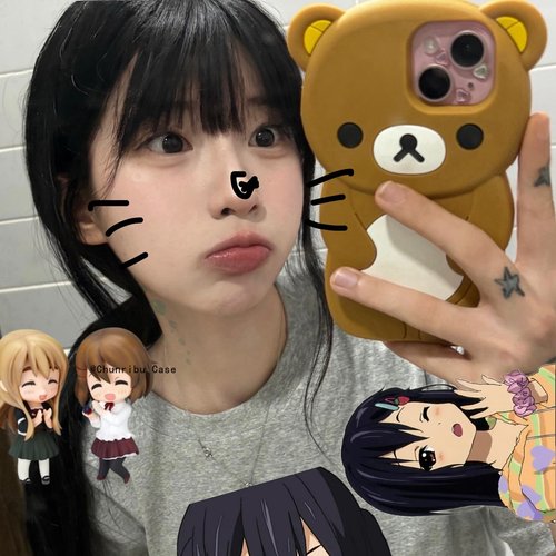 春日部防卫队Fighting｜韩国ins博主同款古早味卡通棕色轻松熊适用苹果16手机壳iphone15防摔14/13/12/11/xs