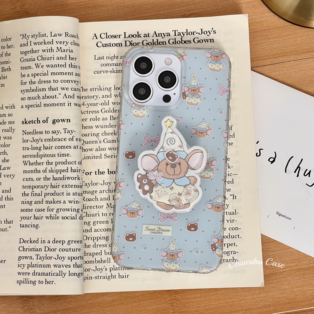 春日部防卫队Fighting｜日韩ins风可爱卡通满屏睡衣小豆适用苹果16手机壳摇摇乐支架iphone15promax/14/13