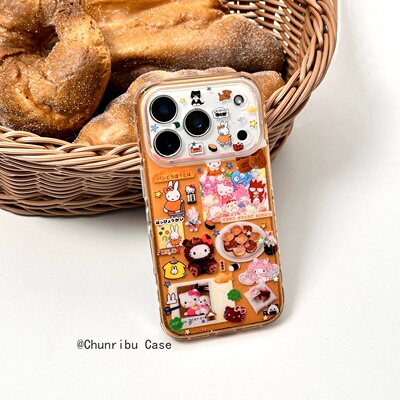春日部防卫队Fighting｜日韩ins卡通透棕米菲公仔玩偶kt猫蛋糕适用苹果17/16promax手机壳iphone15/14/13