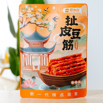 湖南思乡山扯皮豆筋218g×1包开袋即食独立包装辣条辣片豆制品