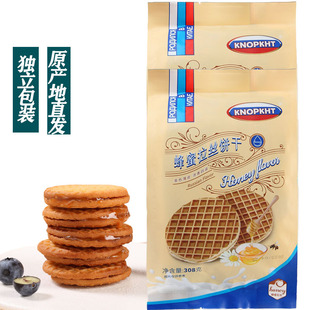 熊三岁KNOPKHT蜂蜜拉丝饼干独立包装夹心饼干旅途校园零食观影饼