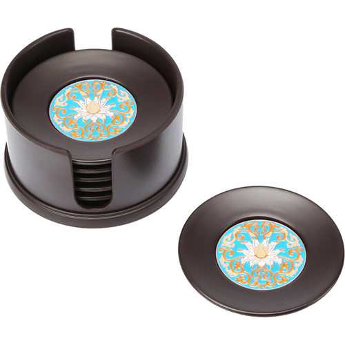 电木杯垫景泰蓝茶垫黑檀木茶杯托茶道日式功夫茶杯托创意茶具配件