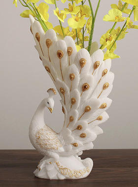 家居饰品样板孔雀装饰花瓶摆件客厅电视柜民宿北欧间陈列现代艺术