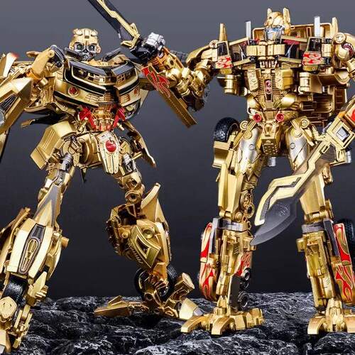变形精涂版擎天机器人玩具原威将SS05金刚30CM放大柱模型汽车金色