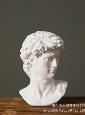 雕像迷你小树脂仿石膏大卫欧式头像摆件摆饰北欧风人物素描雕塑树