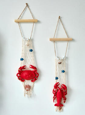 地中海风格海鲜模型仿真大小螃蟹假龙虾闸蟹店面装饰餐厅挂件摆件